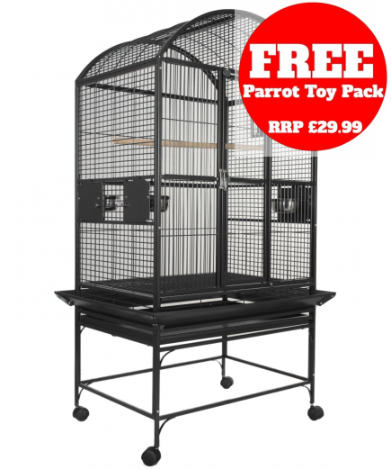 Parrot-Supplies Dakota Dome Top Parrot Cage Black